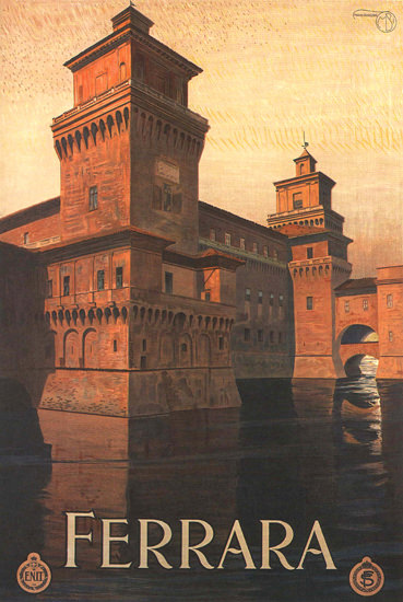 Ferrara Castle Italy Italia | Vintage Travel Posters 1891-1970
