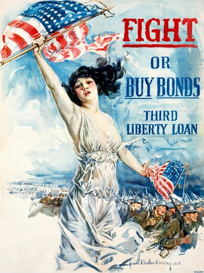Fight Or Buy Bonds Third Liberty Loan Christey | Vintage War Propaganda Posters 1891-1970