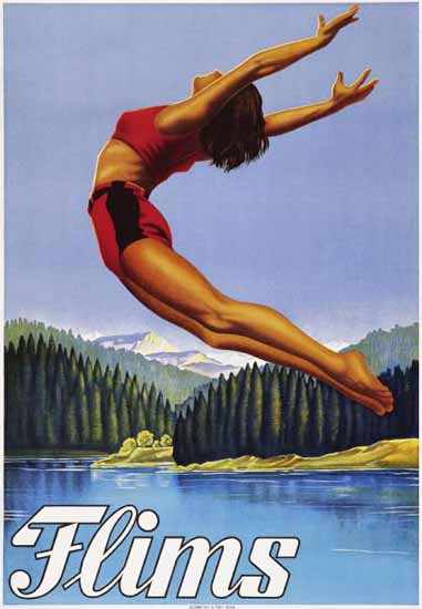 Flims Switzerland 1938 | Vintage Travel Posters 1891-1970