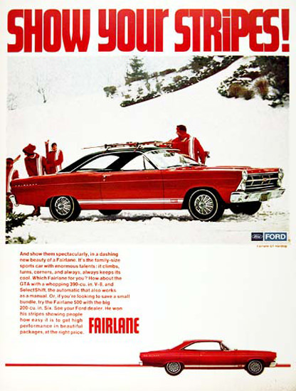 Ford Fairlane GTA 1967 Show You Stripes Red | Vintage Cars 1891-1970