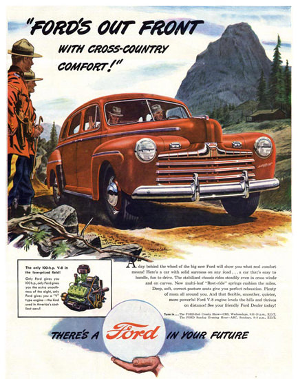 Ford Out Front Mounties 1946 Red | Vintage Cars 1891-1970