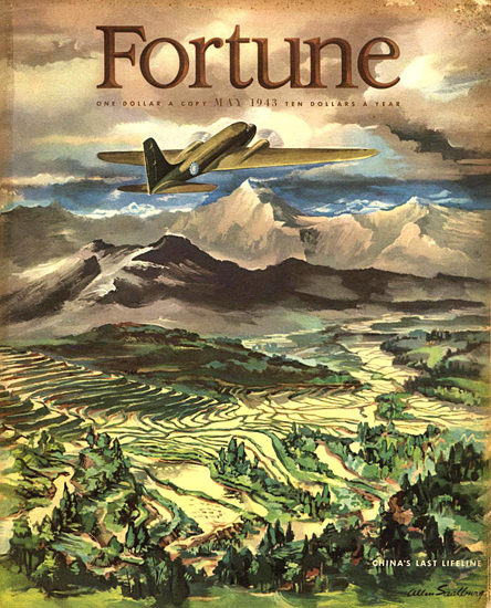 Fortune Magazine Cover Copyright 1943 Chinas Lifeline | Vintage Ad and Cover Art 1891-1970