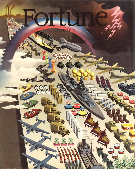 Fortune Magazine Cover Copyright 1945 Goods Boom Boost | Vintage Ad and Cover Art 1891-1970