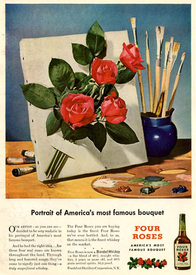 Four Roses Portrait Of Americas Bouquet 1947 | Vintage Ad and Cover Art 1891-1970