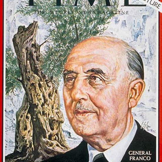 Francisco Franco Time Magazine 1966-01 crop | Best of Vintage Cover Art 1900-1970