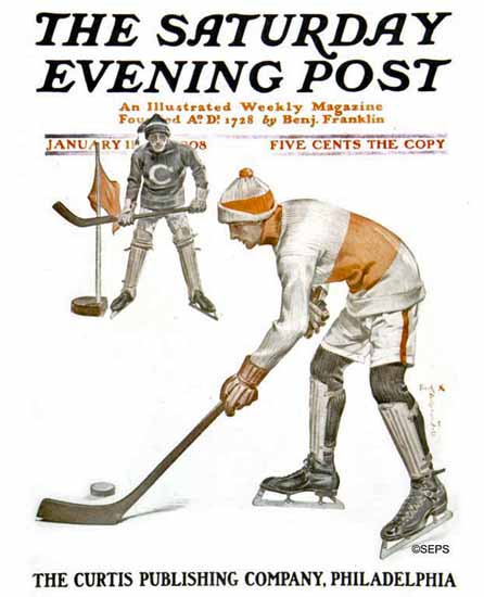Frank X Leyendecker Cover Artist Saturday Evening Post 1908_01_11 | The Saturday Evening Post Graphic Art Covers 1892-1930