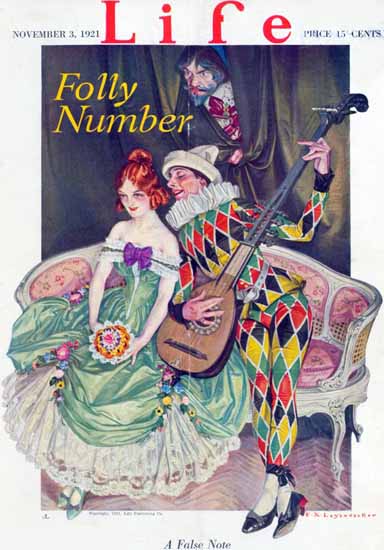 Frank X Leyendecker Life Humor Magazine 1921-11-03 Copyright | Life Magazine Graphic Art Covers 1891-1936