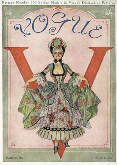 Frank X Leyendecker Vogue Cover 1911-03-01 Copyright | Vogue Magazine Graphic Art Covers 1902-1958