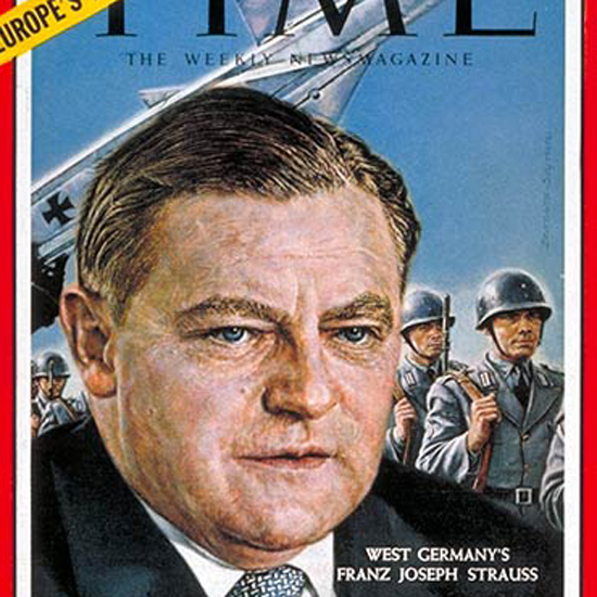 Franz Joseph Strauss Time Magazine 1960-12 by Bernard Safran crop | Best of 1960s Ad and Cover Art