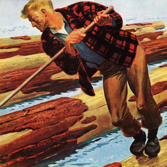 Fred Ludekens Saturday Evening Post Log 1943_12_11 Copyright crop | Best of 1940s Ad and Cover Art