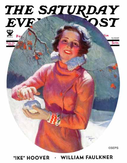 Frederic Mizen Cover Artist Saturday Evening Post 1934_02_10 | The Saturday Evening Post Graphic Art Covers 1931-1969