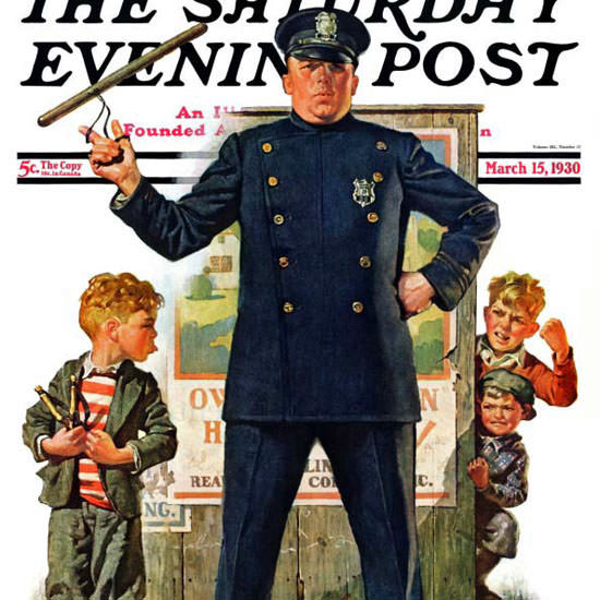 Frederic Stanley Saturday Evening Post Police 1930_03_15 Copyright crop | Best of 1930s Ad and Cover Art