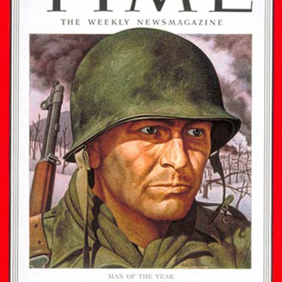 GI Joe Man of the Year Time Magazine 1951-01 Ernest Hamlin Baker crop | Best of 1950s Ad and Cover Art