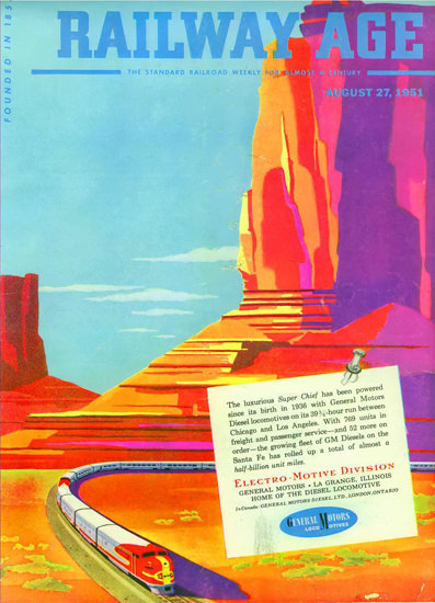 GM Electro LocoMotive 1951 Monumente Valley | Vintage Ad and Cover Art 1891-1970