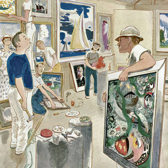 Garrett Price The New Yorker 1951_08_11 Copyright crop | Best of Vintage Cover Art 1900-1970