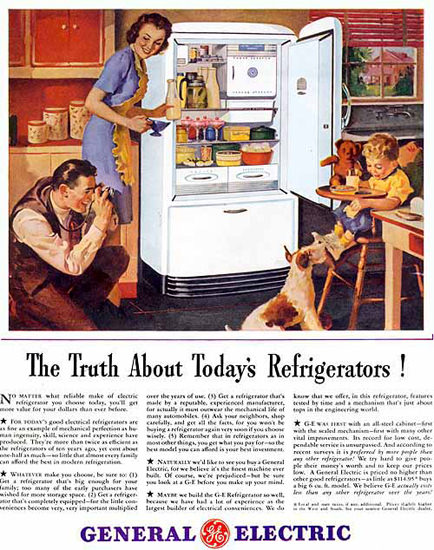 General Electric Refrigerators Family Photo | Vintage Ad and Cover Art 1891-1970