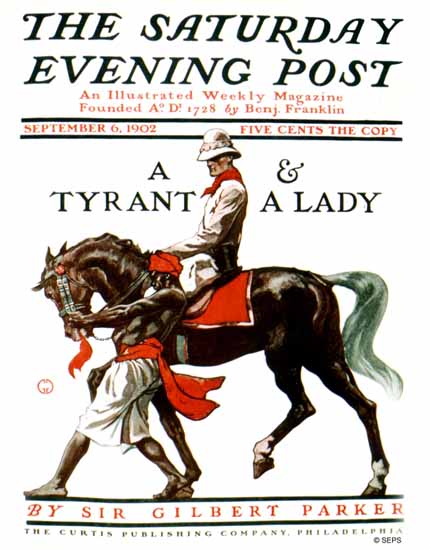 George Gibbs Saturday Evening Post A Tyrant and a Lady 1902_09_06 | The Saturday Evening Post Graphic Art Covers 1892-1930