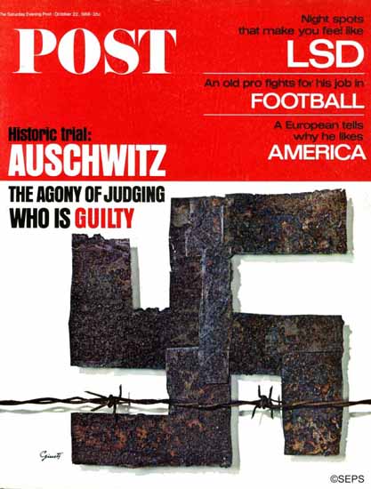 George Giusti Saturday Evening Post Auschwitz 1966_10_22 | The Saturday Evening Post Graphic Art Covers 1931-1969