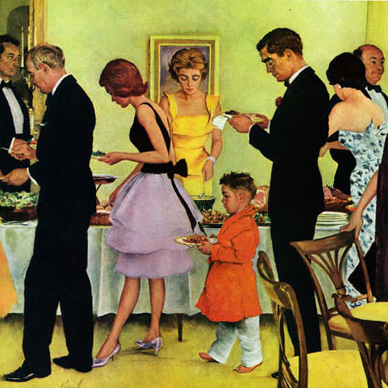 George Hughes Saturday Evening Post Buffet 1961_11_11 Copyright crop | Best of Vintage Cover Art 1900-1970