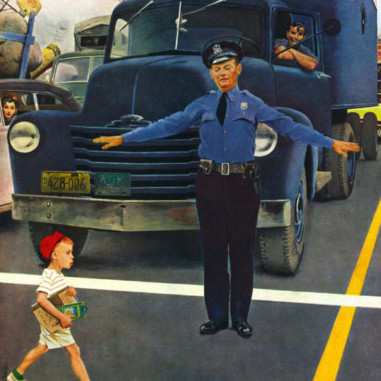 George Hughes Saturday Evening Post Cop 1949_09_03 Copyright crop | Best of 1940s Ad and Cover Art