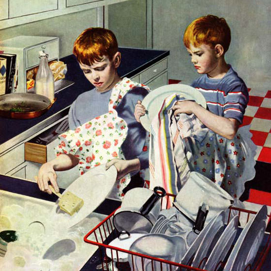 George Hughes Saturday Evening Post Dishes 1953_09_26 Copyright crop | Best of 1950s Ad and Cover Art