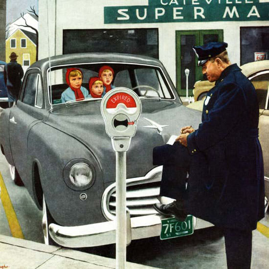 George Hughes Saturday Evening Post Expired 1951_02_10 Copyright crop | Best of 1950s Ad and Cover Art