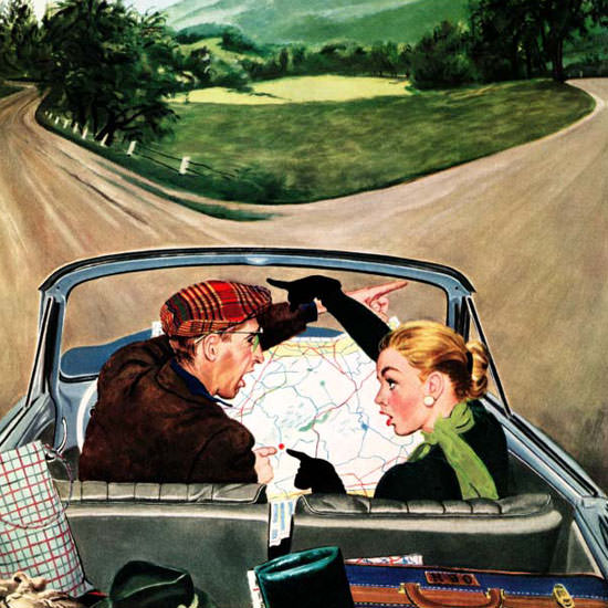 George Hughes Saturday Evening Post Fork 1956_07_07 Copyright crop | Best of Vintage Cover Art 1900-1970