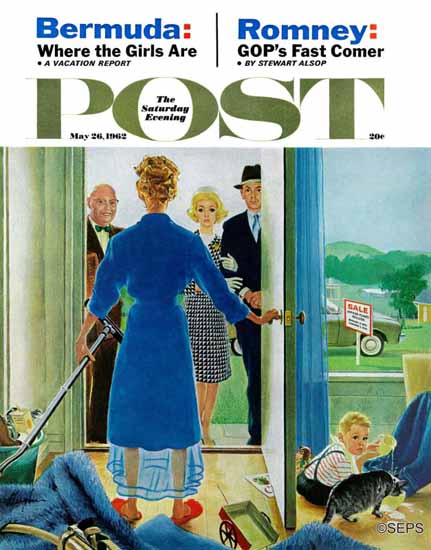 George Hughes Saturday Evening Post Home Showing 1962_05_26 | The Saturday Evening Post Graphic Art Covers 1931-1969