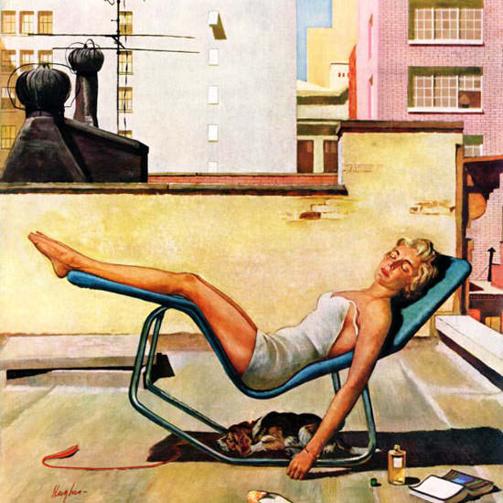 George Hughes Saturday Evening Post Roof 1959_05_09 Copyright crop | Best of Vintage Cover Art 1900-1970