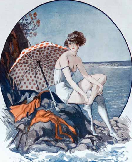 George Pavis La Vie Parisienne 1922 La Robinsonne page | La Vie Parisienne Erotic Magazine Covers 1910-1939