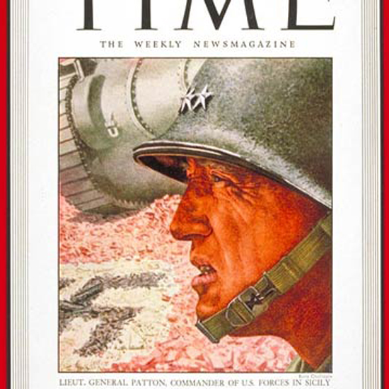 George Smith Patton jr Time Magazine 1943-07 by Boris Chaliapin crop | Best of Vintage Cover Art 1900-1970