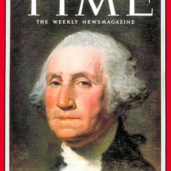 George Washington Time Magazine 1953-07 crop | Best of 1950s Ad and Cover Art