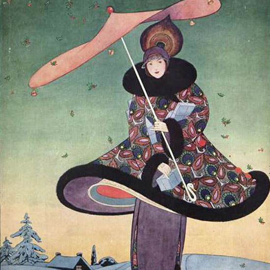 George Wolfe Plank Vogue Cover 1913-12-01 Copyright crop | Best of Vintage Cover Art 1900-1970