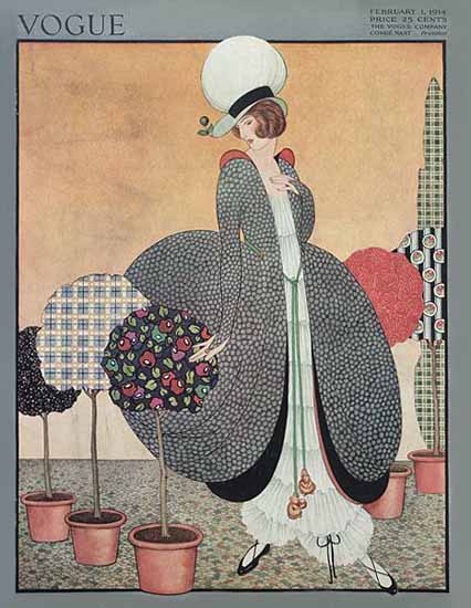 George Wolfe Plank Vogue Cover 1914-02-01 Copyright | Vogue Magazine Graphic Art Covers 1902-1958