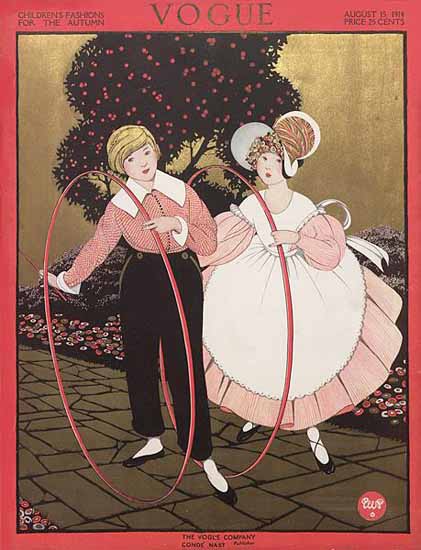 George Wolfe Plank Vogue Cover 1914-08-15 Copyright | Vogue Magazine Graphic Art Covers 1902-1958