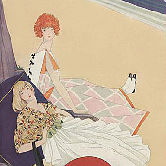 George Wolfe Plank Vogue Cover 1923-07-01 Copyright crop | Best of Vintage Cover Art 1900-1970