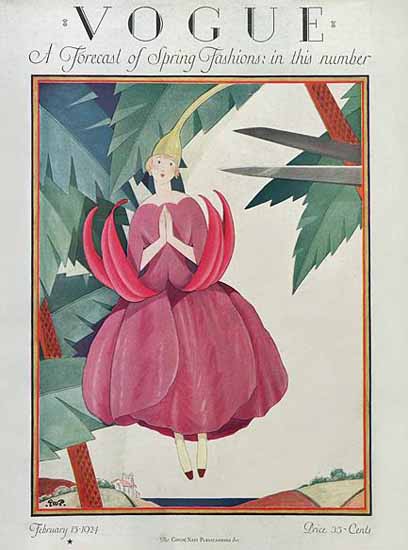 George Wolfe Plank Vogue Cover 1924-02-15 Copyright | Vogue Magazine Graphic Art Covers 1902-1958
