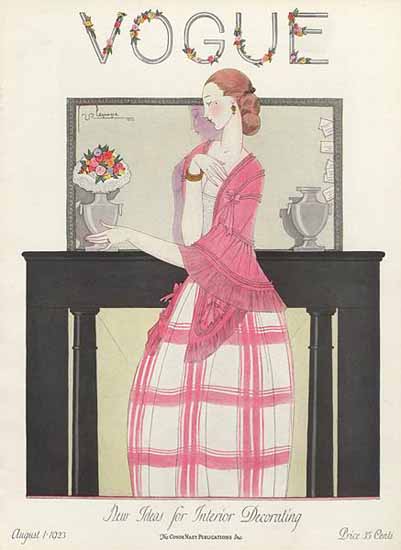 Georges Lepape Vogue Cover 1923-08-01 Copyright | Vogue Magazine Graphic Art Covers 1902-1958