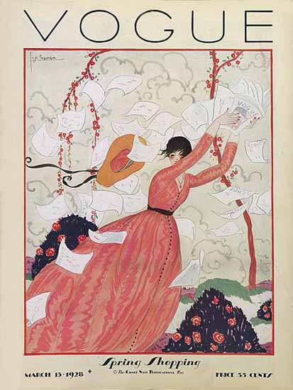 Georges Lepape Vogue Cover 1928-03-15 Copyright | Vogue Magazine Graphic Art Covers 1902-1958