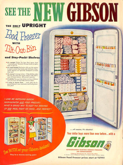 Gibson Freezer 1953 | Vintage Ad and Cover Art 1891-1970