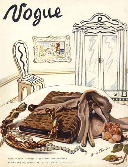 Giorgio de Chirico Vogue Cover 1935-11-15 Copyright | Vogue Magazine Graphic Art Covers 1902-1958