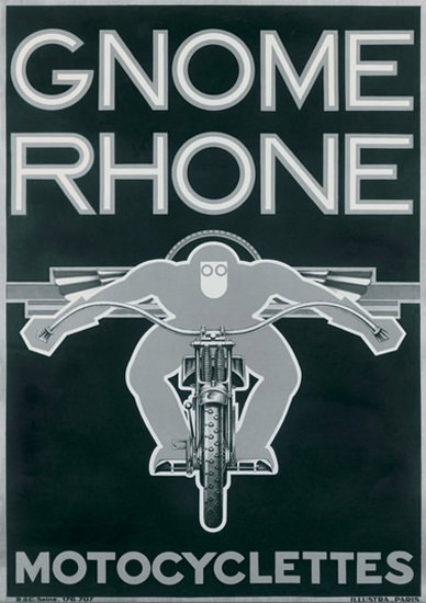 Gnome Rhone Motocyclettes Paris Motorcycles | Vintage Travel Posters 1891-1970