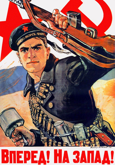 Go West USSR 1942 | Vintage War Propaganda Posters 1891-1970
