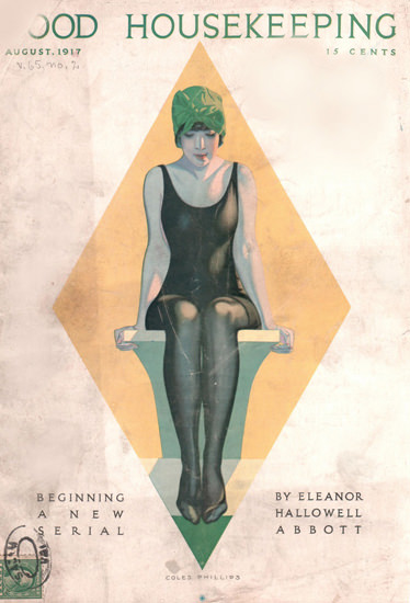 Good Housekeeping Cover Copyright 1917 Coles Phillips | Sex Appeal Vintage Ads and Covers 1891-1970