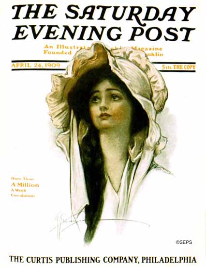 Grace Gebbie Wiederseim Saturday Evening Post Cover Art 1909_04_24 | The Saturday Evening Post Graphic Art Covers 1892-1930