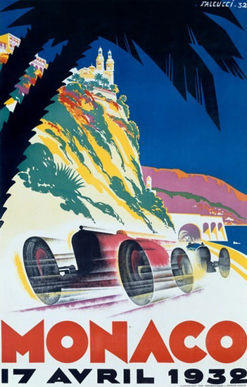 Grand Prix Monaco 1932 Robert Falcucci | Vintage Ad and Cover Art 1891-1970