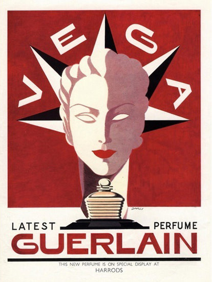Guerlain Perfumes Vega Harrods 1930s | Vintage Ad and Cover Art 1891-1970