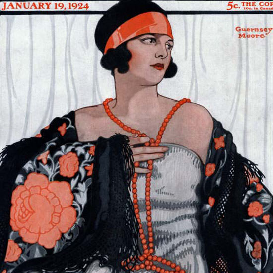 Guernsey Moore Saturday Evening Post 1924_01_19 Copyright crop | Best of Vintage Cover Art 1900-1970