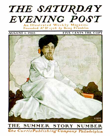 Guernsey Moore Saturday Evening Post Summer Story 1903_08_01 | The Saturday Evening Post Graphic Art Covers 1892-1930