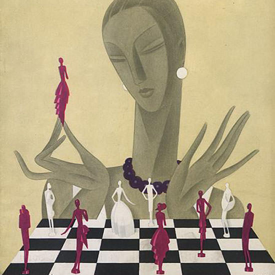 Guillermo Bolin Vogue Cover 1929-01-19 Copyright crop | Best of Vintage Cover Art 1900-1970